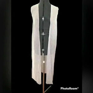 a. muse gray lightweight vest duster women Medium